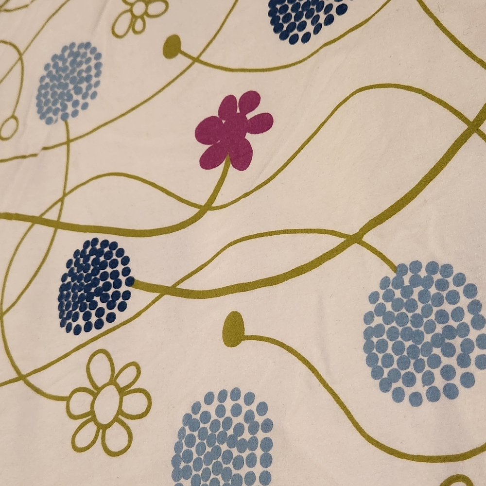 IKEA Floral Duvet Cover in White, Blue, Green, Purple 80x84 100%cotton
